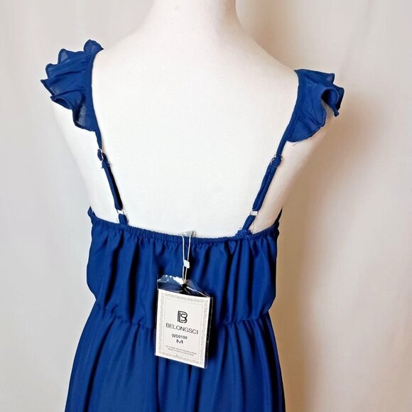 Belongsci Ruffle Sleeve Surplice Tulip Maxi Dress Prom Weddings Size M NWT - Picture 6 of 14